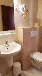 布达佩斯黛安娜俱乐部酒店的一间带水槽和卫生间的浴室