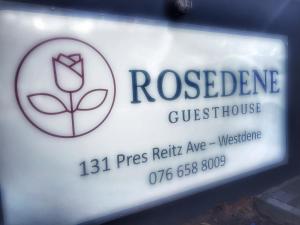 布隆方丹Rosedene的玫瑰谷旅馆标志