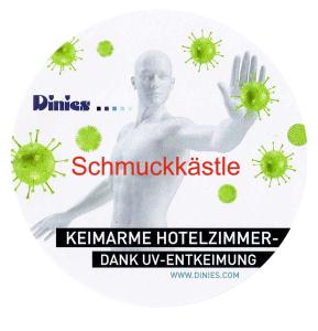 威斯巴登Schmuckkästle am Hafen的手持病毒的人的海报