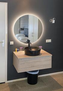 斯勒伊斯基尔达灵加酒店的一间带水槽和镜子的浴室