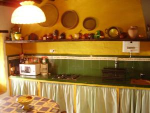 帕劳塔Casa El Menúo的厨房配有炉灶和微波炉