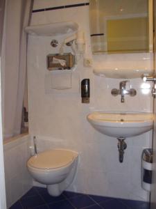 慕尼黑瓦利斯酒店的一间带卫生间和水槽的浴室