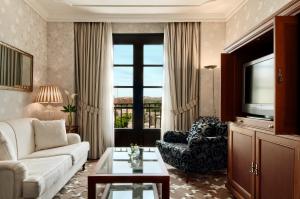 托莱多欧洲之星布埃纳维斯塔宫酒店的带沙发和电视的客厅