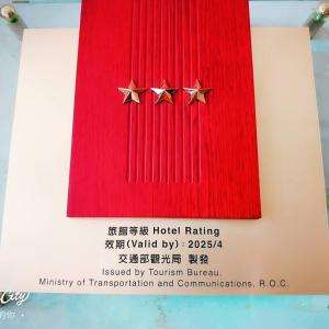 台东正一经典汽车商务旅馆（二馆）的红毯上带有两颗星的标志
