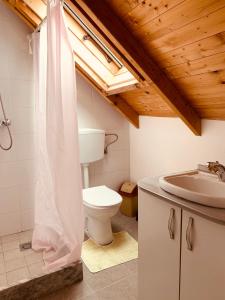 斯库台万达斯旅舍的一间带卫生间和水槽的浴室