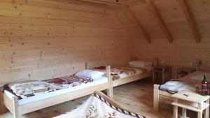 科拉欣Komovi Eko Katun Martinovica 1750的小木屋内带两张床的房间
