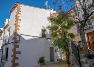 比拉法梅斯Casa Rural la Llar的一座白色的建筑,前面有棕榈树