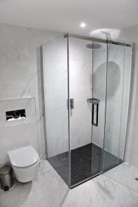 德纳姆德纳姆格鲁夫酒店的设有带卫生间的浴室内的淋浴间