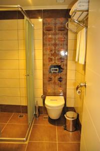 锡德Aura Boutique Hotel的一间带卫生间和淋浴的小浴室