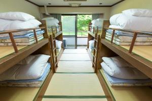 千叶Showa Forest Village的一间房间,内设几张双层床
