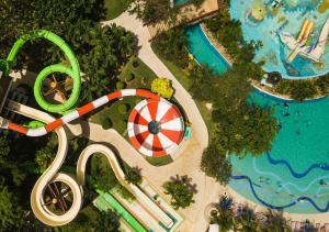 麦克坦Jpark Island Resort & Waterpark Cebu的享有带游泳池的游乐园的顶部景致