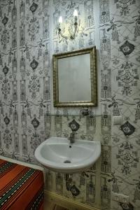 柏林弗里德里希 - 威廉膳食公寓的浴室设有水槽和墙上的镜子