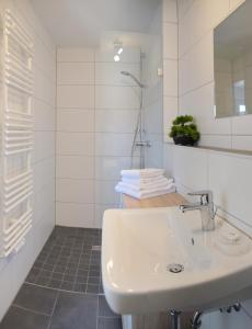 DemlingBoardinghouse Jungwirth-Wohnzeit的白色的浴室设有水槽和镜子