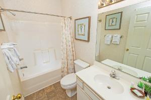 默特尔比奇River Oaks Golf Resort的一间带水槽、卫生间和淋浴的浴室