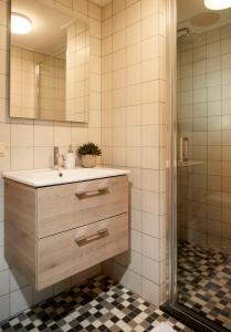 巴尔洛Het Knechthuys的一间带水槽和淋浴的浴室