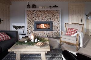 考斯赛力克米欧杜拉别墅的带沙发和壁炉的客厅