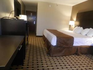 德卢斯哈维恩套房酒店的配有一张床和一台平面电视的酒店客房