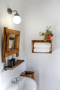 塞卡尔Quinta Camarena的一间带水槽和镜子的浴室
