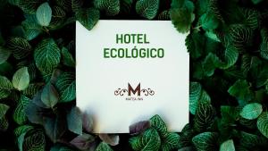 伊斯塔潘德拉萨尔马提亚精品酒店的树叶墙上读酒店生态学的标志