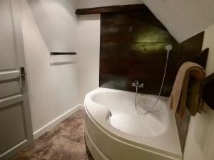 Mandailles奥伯格杜拉克旅馆的客房内的白色盥洗盆浴室