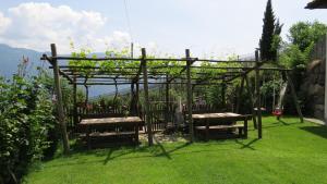 拉纳喀什塔霍芙公寓的草上带凉棚和长椅的花园