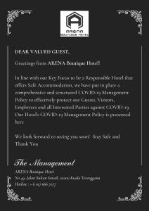 瓜拉丁加奴ARENA Boutique Hotel Kuala Terengganu的附有文件的房地产经纪人的拒绝函