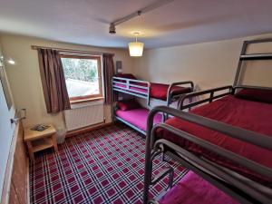 奥古斯都堡莫拉格旅舍的客房设有两张双层床和一扇窗户。
