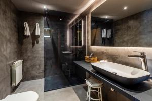 阿林萨尔圣莫里茨公寓酒店的一间带水槽和淋浴的浴室