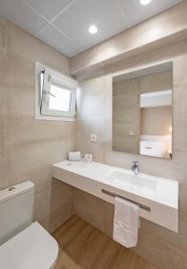 阿利坎特La Lonja的一间带水槽、卫生间和镜子的浴室