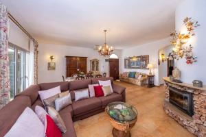 比尼贝卡Villa Luxury的带沙发和壁炉的客厅