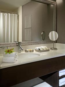 哈利法克斯哈利法克斯剑桥套房酒店的一间带水槽和镜子的浴室