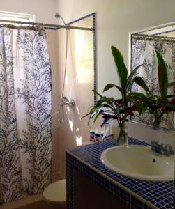 喀巴里特拉蓬塔公寓式酒店的一间带水槽和淋浴的浴室