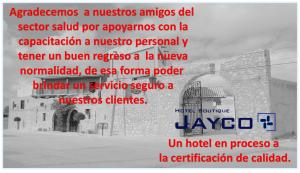 San José IturbideHOTEL BOUTIQUE JAYCO的博物馆的海报,附有建筑物的照片