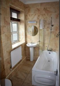 BattlesbridgeRettendon Lodge的浴室配有盥洗盆、卫生间和盥洗盆。