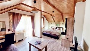 格拉博瓦茨SEDRA Holiday Resort-Adults Only的一间卧室设有一张床和一间客厅。