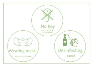 长崎安比亚拉多扎公寓的一组四种不带钥匙的标志和防伪罩
