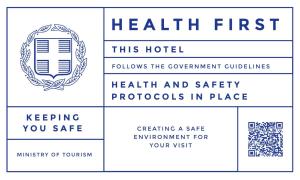 Krepeni银河酒店的一套四种健康与安全协议标志
