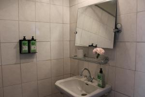 VenhorstB&B Helene Hoeve的白色的浴室设有水槽和镜子