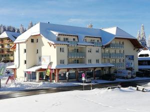 费尔德伯格Feldberg Lounge - Residenz Grafenmatt的街道前的积雪上大建筑