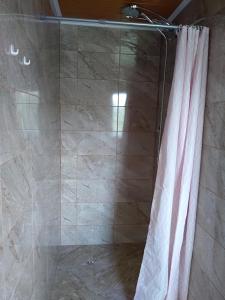 索瓦塔Casa Anda - Adult Only的浴室内带玻璃幕帘的淋浴