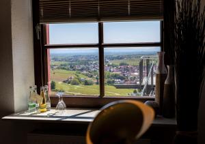 诺伊莱宁恩Hotel Zum Burggraf的透过窗户可欣赏到城市美景
