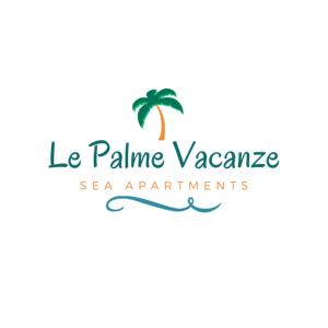 特拉佩托Le Palme Vacanze的带有单词的棕榈树标志 拉帕玛瓦兹克斯海公寓