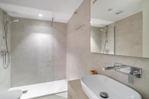 巴塞罗那Comtal homey apartments的带浴缸、水槽和淋浴的浴室