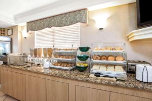 埃尔帕索拉昆塔茵埃尔帕索东罗马兰徳酒店的厨房配有一个柜台,提供多种不同类型的食物