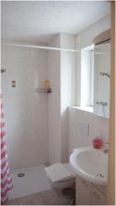 PrillyBed and Breakfast Prilly-Lausanne的一间带水槽、淋浴和卫生间的浴室