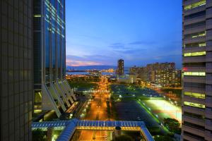 大阪大阪湾昆泰莎酒店的享有夜间城市景观和建筑