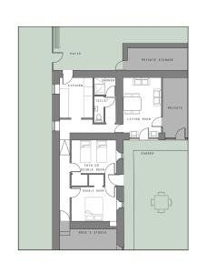 弗福尔Farmtoun Cottage Apartment的房屋的平面图