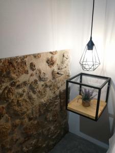 泰拉西尼B&B Sea Salt的墙上装有植物的玻璃罐