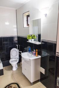 图尔恰Vila Rico的浴室配有白色卫生间和盥洗盆。