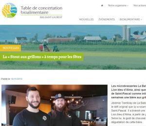 Rivière-OuelleLa Baleine Endiablée Microbrasserie的和男人一起创建的农场网站的页面